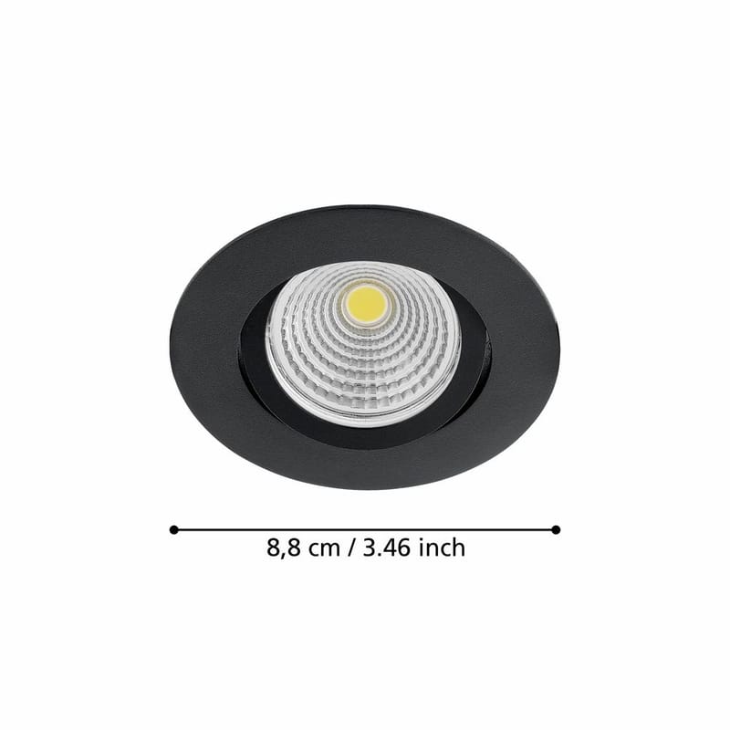 Innfelt lampe Saliceto Ø88 mm 2700K - Sort - Belysning - Lyspærer & lyskilder - Spotlights & downlights