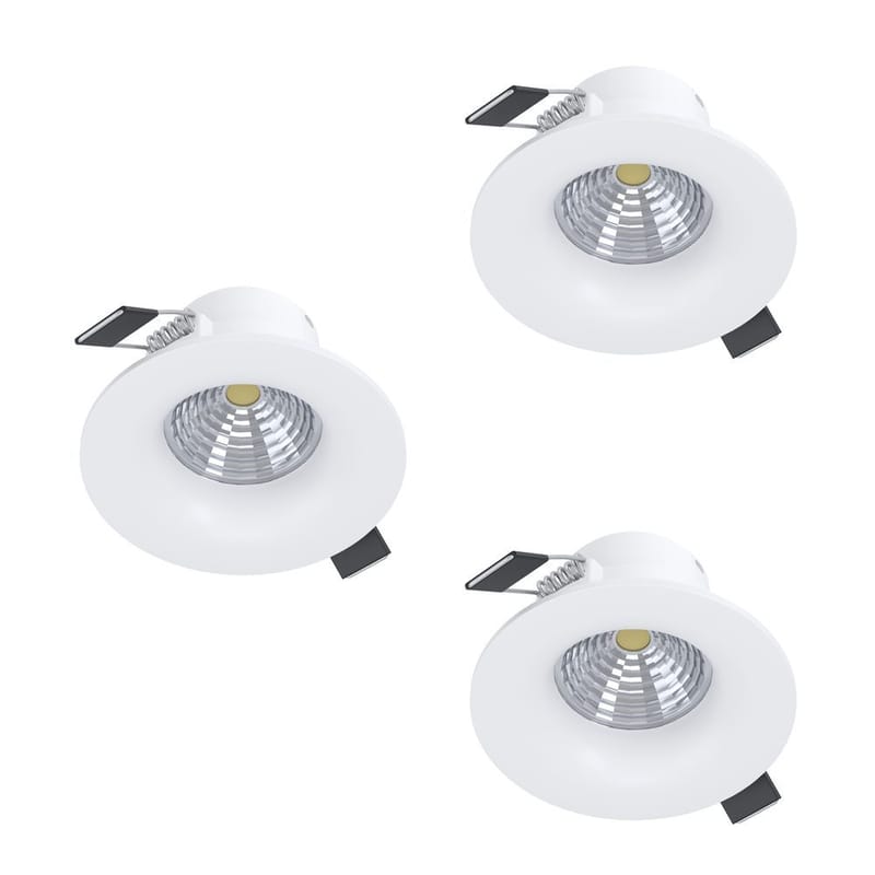 Innfelt lampe Saliceto 88 mm 2700K Sett med 3, Hvit