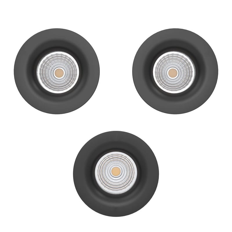 Innfelt lampe Saliceto 88 mm 2700K Sett med 3 - Sort - Belysning - Lyspærer & lyskilder - Spotlights & downlights
