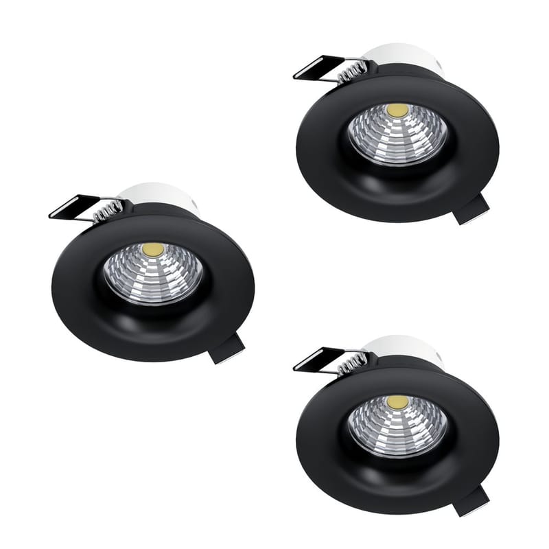 Innfelt lampe Saliceto 88 mm 2700K Sett med 3 - Sort - Belysning - Lyspærer & lyskilder - Spotlights & downlights