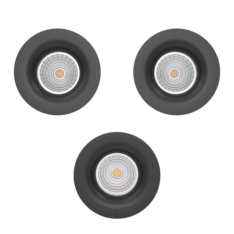 Innfelt lampe Saliceto 88 mm 2700K Sett med 3 - Sort - Belysning - Lyspærer & lyskilder - Spotlights & downlights