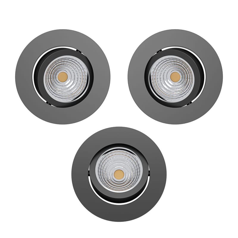Innfelt lampe Saliceto 88 mm 4000K Sett med 3 - Sort - Belysning - Lyspærer & lyskilder - Spotlights & downlights