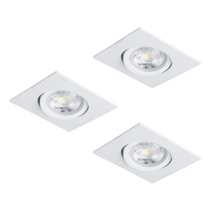 Innfelt lampe Saliceto 88x88 mm 2700K Sett av 3 - Hvit - Belysning - Lyspærer & lyskilder - Spotlights & downlights