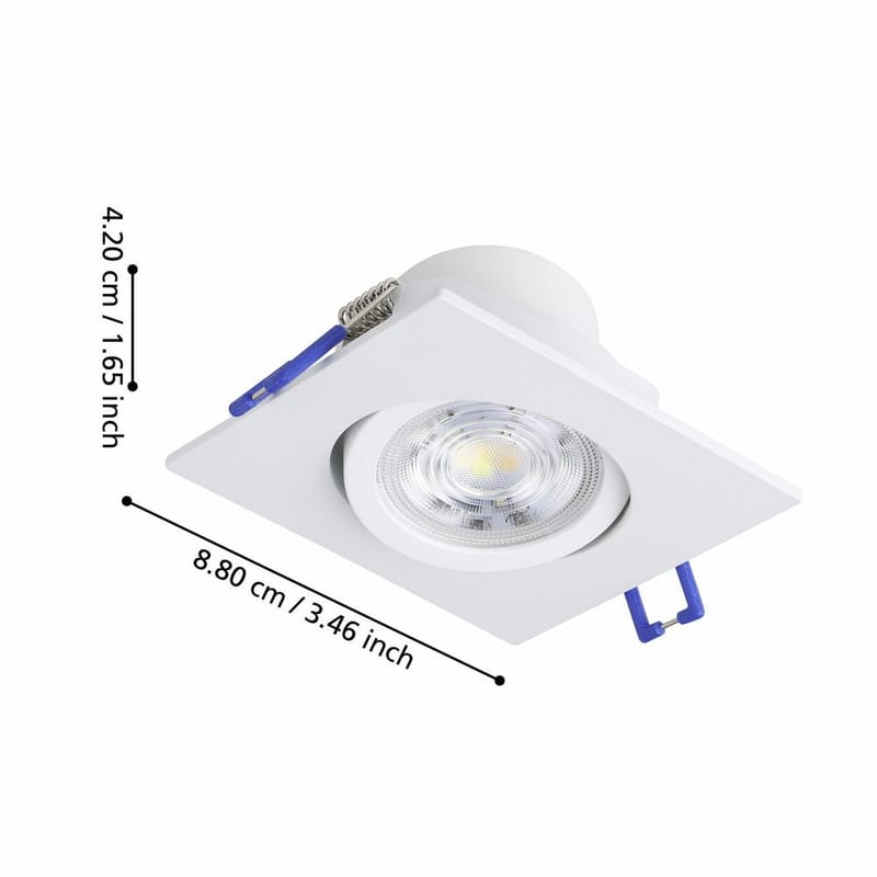 Innfelt lampe Saliceto 88x88 mm 4000K Sett av 3 - Hvit - Belysning - Lyspærer & lyskilder - Spotlights & downlights
