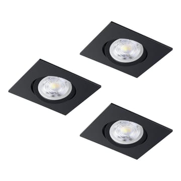 Innfelt lampe Saliceto 88x88 mm 4000K Sett av 3 - Sort - Belysning - Lyspærer & lyskilder - Spotlights & downlights