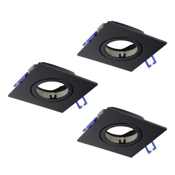 Innfelt lampe Saliceto 88x88 mm 4000K Sett av 3 - Sort - Belysning - Lyspærer & lyskilder - Spotlights & downlights