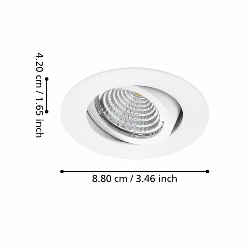 Innfelt lampe Saliceto Mobil Hvit 4000K Sett på 3 - 8,8 cm - Belysning - Lyspærer & lyskilder - Spotlights & downlights