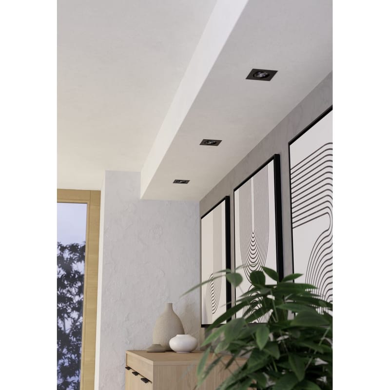 Innfelt lampe Saliceto Mobil Svart 4000K - 8,8 cm - Belysning - Lyspærer & lyskilder - Spotlights & downlights