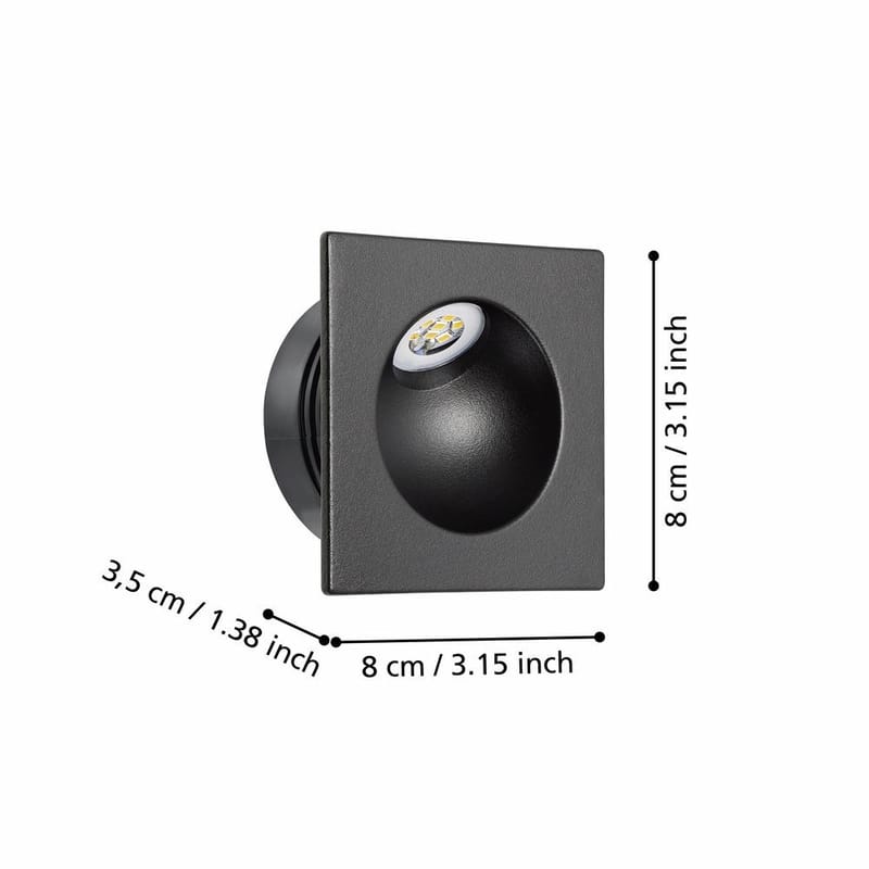 Innfelt lampe Zarate - 8 cm - Belysning - Lyspærer & lyskilder - Spotlights & downlights