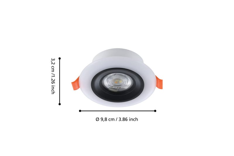 Innfelt Lampe Eglo Calonge RGB 3 stk Svart, Hvit - Svart/Hvit - Belysning - Lyspærer & lyskilder - Spotlights & downlights