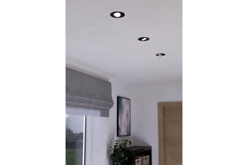 Innfelt Lampe Eglo Saliceto 3 stk Ø88 mm 2700K Svart - Svart - Belysning - Lyspærer & lyskilder - Spotlights & downlights