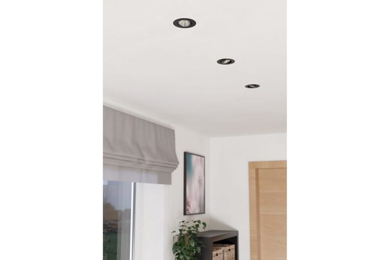 Innfelt Lampe Eglo Saliceto 3 stk Ø88 mm 2700K Svart - Svart - Belysning - Lyspærer & lyskilder - Spotlights & downlights