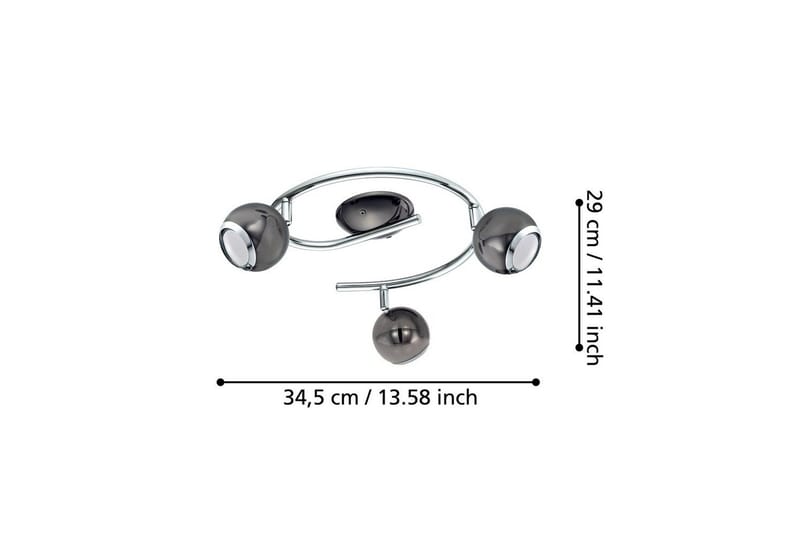 Spotlight Eglo Bimeda med 3 Lamper Nikkel-Nero, Krom - Grå/Krom - Belysning - Lyspærer & lyskilder - LED-belysning - LED-spotlight