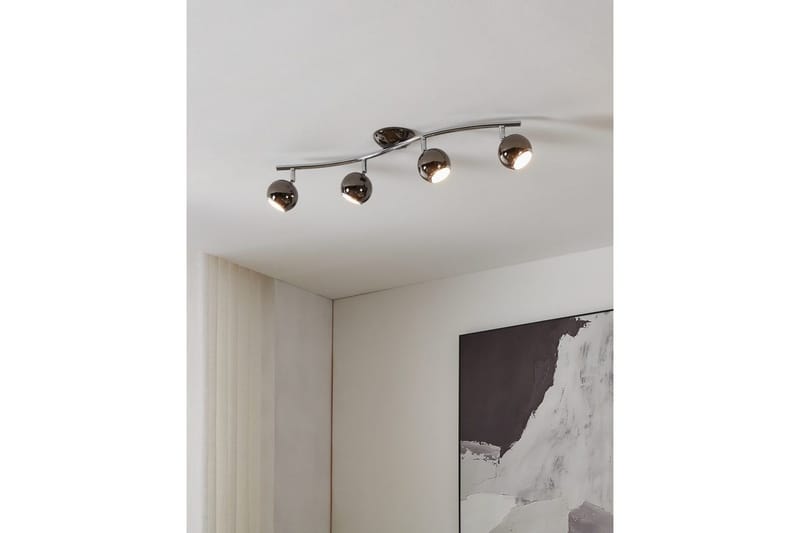 Spotlight Eglo Bimeda med 4 lamper nikkel-nero, krom - Svart/Krom/Grå - Belysning - Lyspærer & lyskilder - LED-belysning - LED-spotlight