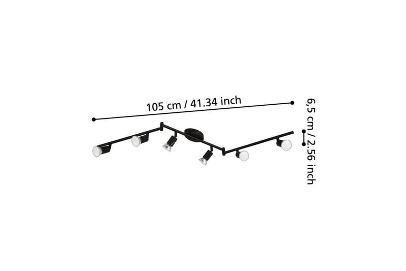 Spotlight Eglo Buzz-LED med 6 lamper svart - Svart - Belysning - Lyspærer & lyskilder - LED-belysning - LED-spotlight
