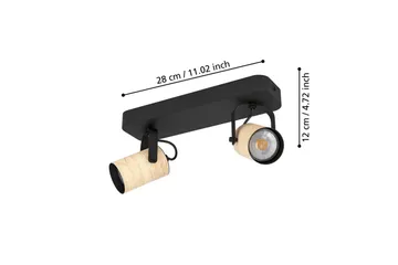 Spotlight Eglo Cayuca med 2 lamper - Svart/Brun - Belysning - Lyspærer & lyskilder - LED-belysning - LED-spotlight