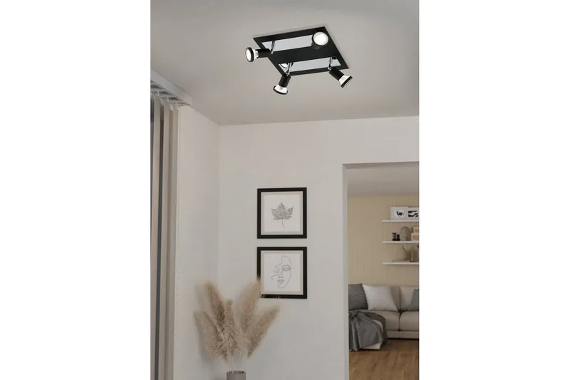 Spotlight Eglo Sarria Kvadrat Svart, Krom - Svart/Krom - Belysning - Lyspærer & lyskilder - LED-belysning - LED-spotlight