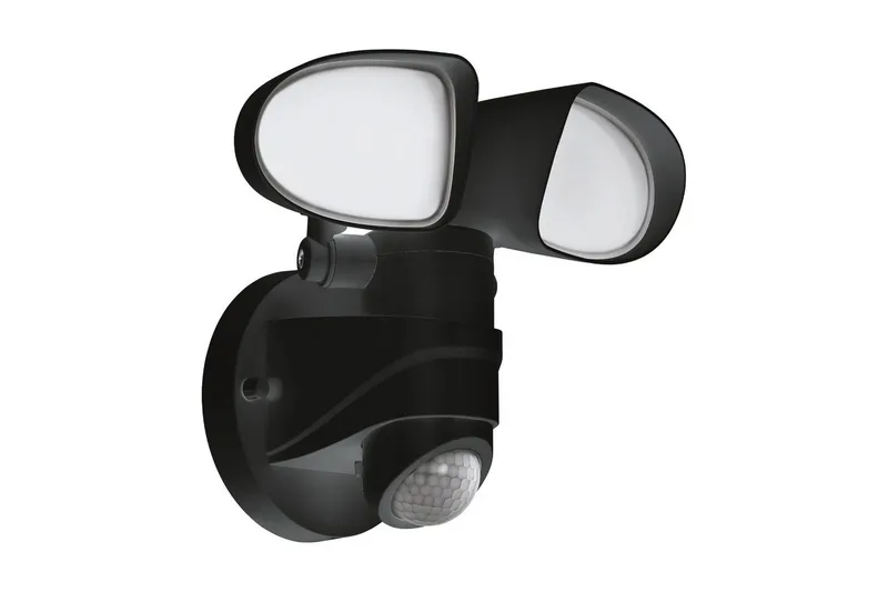 Veggstrålkaster Utendørs Eglo Pagino med Sensor og 2 Lamper, Svart