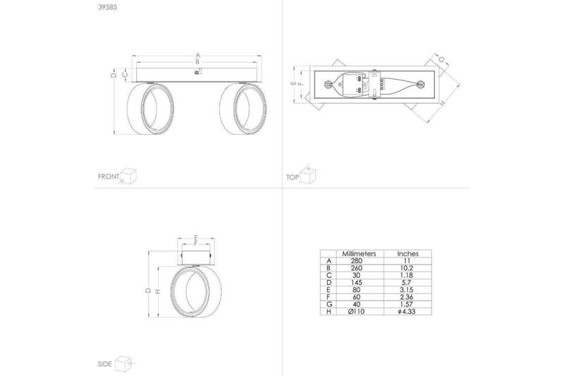 LED-spotlight Eglo Albariza Hvit 2 Lamper - 2 Lamper - Belysning - Lyspærer & lyskilder - Spotlights & downlights