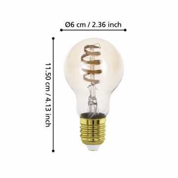 Lyskilde 2xLM-ZIG-CCT E27 A60 4,9W Amber - 6 cm - Belysning - Lyspærer & lyskilder - LED-belysning - LED-pære