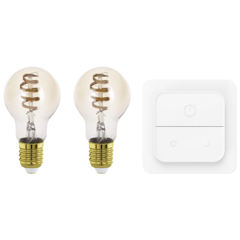 Lyskilde 2xLM-ZIG-CCT E27 A60 4,9W Amber + Bryter, 6 cm