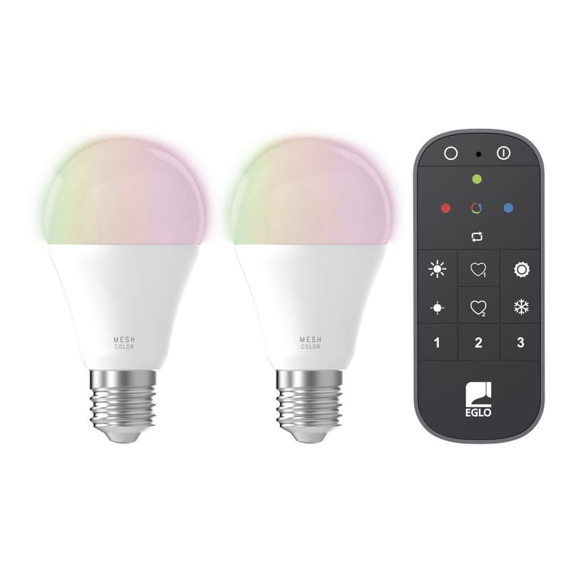 Lyskilde 2xLM-ZIG-RGB/CCT E27 A60 9W Opal, 6 cm