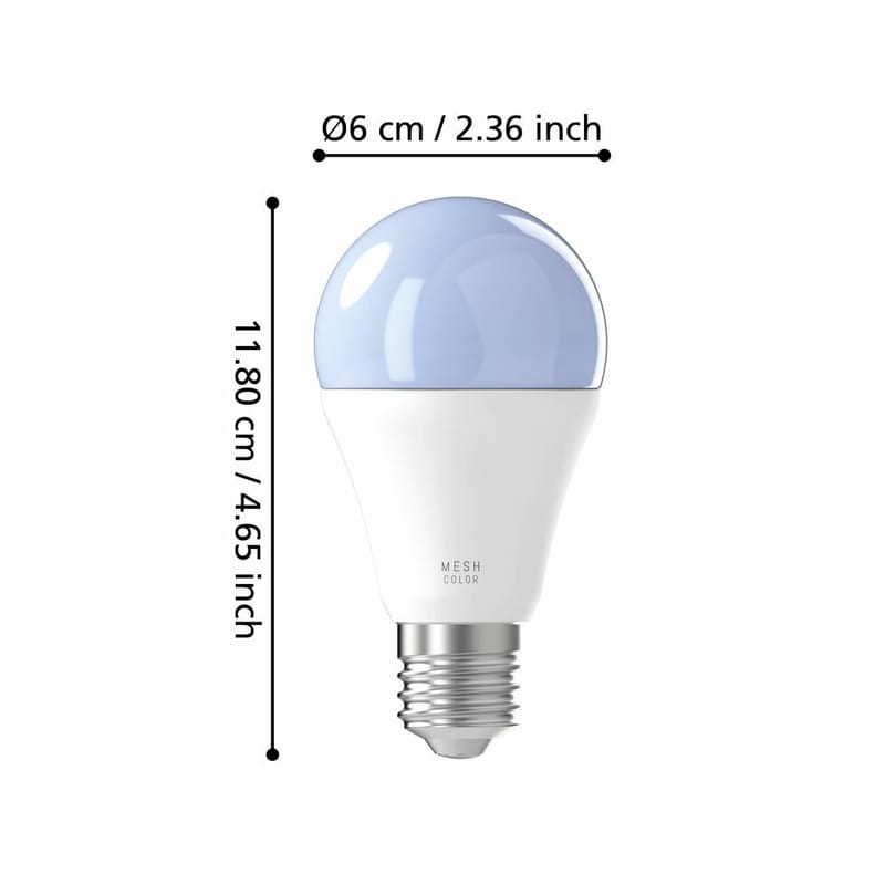 Lyskilde 2xLM-ZIG-RGB/CCT E27 A60 9W Opal - 6 cm - Belysning - Lyspærer & lyskilder - LED-belysning