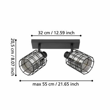Spotlight Consaca med 2 lamper - 34 cm - Belysning - Lyspærer & lyskilder - Spotlights & downlights