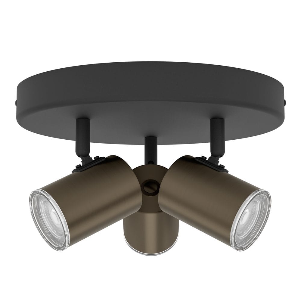 Spotlight Consuma Rund med 3 Lamper - Svart/Brunert