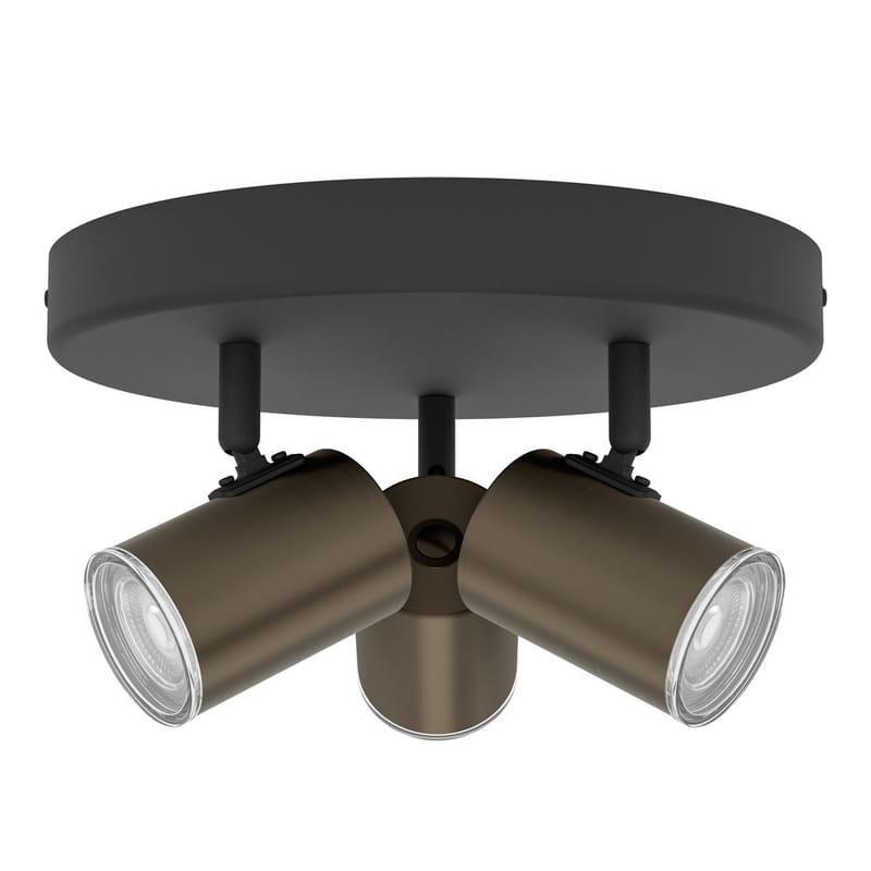 Spotlight Consuma Rund med 3 Lamper - Svart/Brunert - Belysning - Lyspærer & lyskilder - Spotlights & downlights