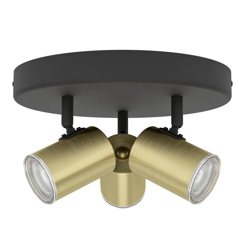 Spotlight Consuma Rund med 3 Lamper - Svart/Messing - Belysning - Lyspærer & lyskilder - Spotlights & downlights