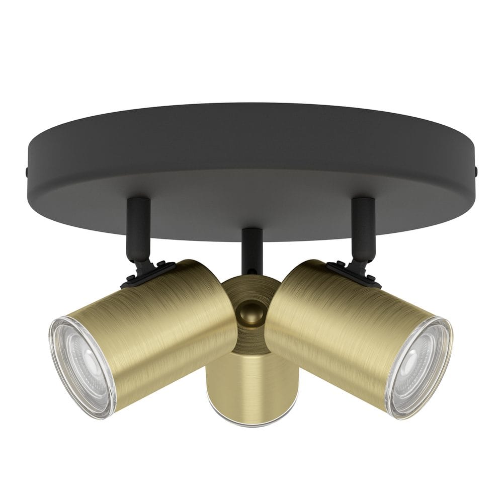 Spotlight Consuma Rund med 3 Lamper - Svart/Messing
