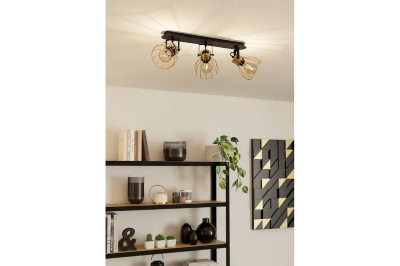 Spotlight Eglo Sambatello med 3 lamper - Svart/Messing - Belysning - Lyspærer & lyskilder - Spotlights & downlights