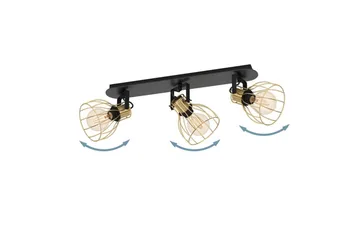 Spotlight Eglo Sambatello med 3 lamper - Svart/Messing - Belysning - Lyspærer & lyskilder - Spotlights & downlights