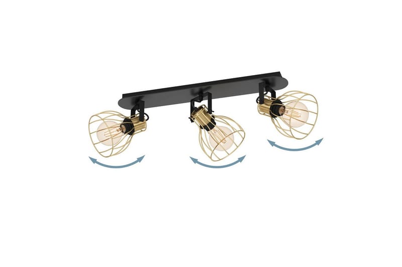 Spotlight Eglo Sambatello med 3 lamper - Svart/Messing - Belysning - Lyspærer & lyskilder - Spotlights & downlights