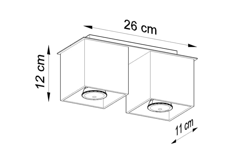 Quad Spotlight 2 Pærer Svart - Sollux Lighting - Belysning - Lyspærer & lyskilder - Spotlights & downlights