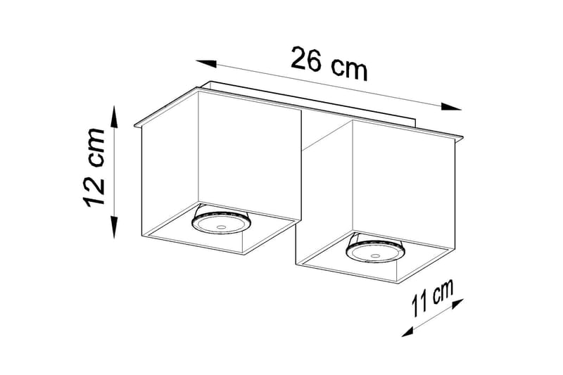 Quad Spotlight 2 Pærer Svart - Sollux Lighting - Spotlights & downlights - Takspotlight