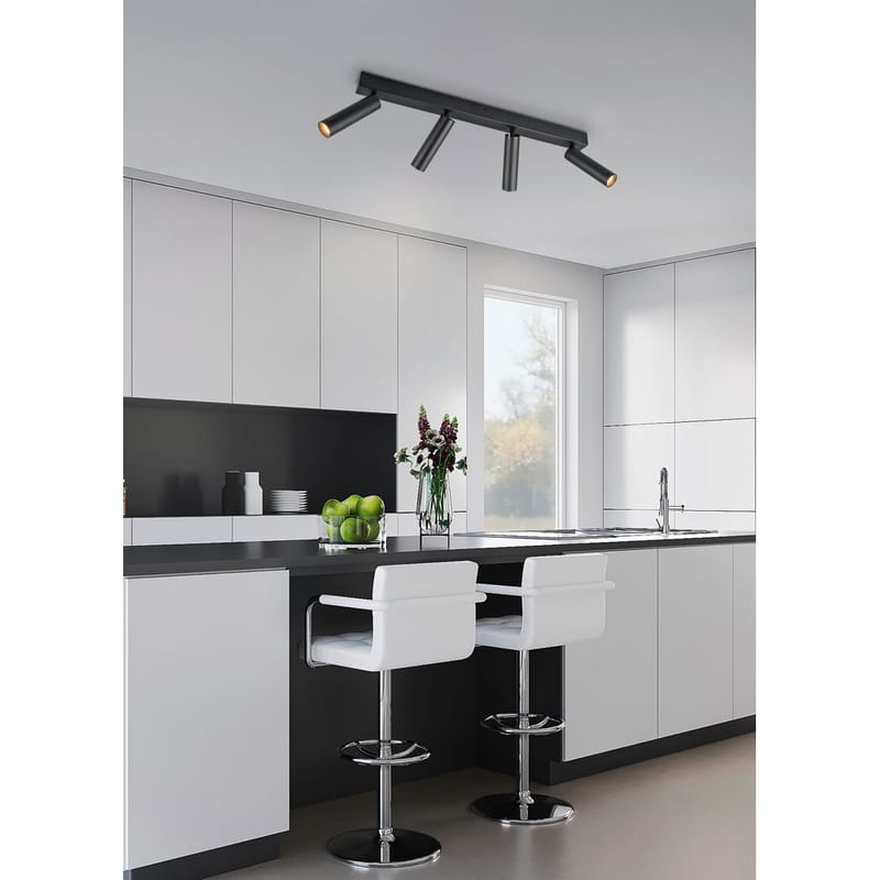 Spot Ambala - 4 lamper, Matt svart - Belysning - Lyspærer & lyskilder - Spotlights & downlights - Spotlight skinne