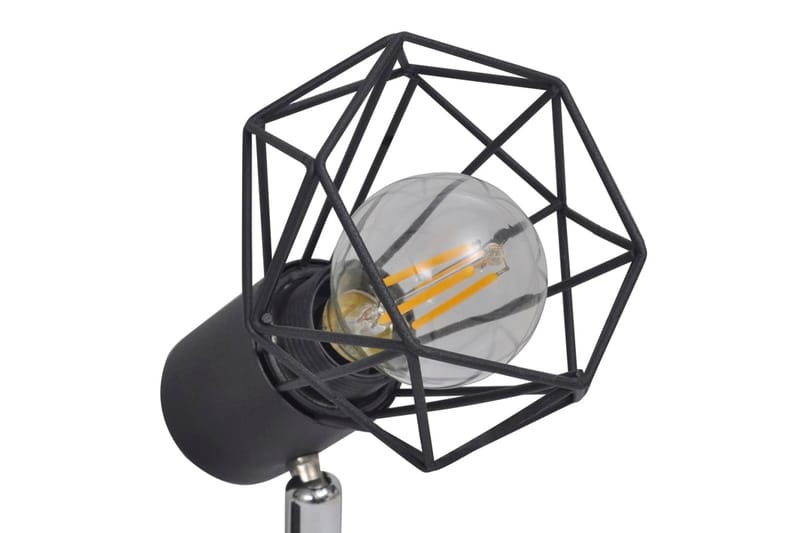 Sort spotlight, trådramme i industriell stil med 2 LED lys - Svart - Belysning - Lysp�ærer & lyskilder - Spotlights & downlights - Spotlight skinne