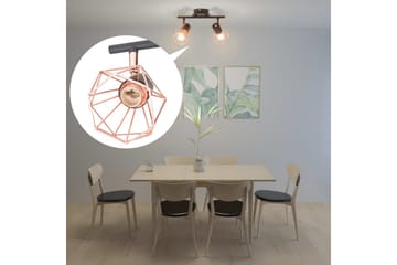 Taklampe med 2 spotlys E14 svart og kobber - Svart/Kobber - Belysning - Lyspærer & lyskilder - Spotlights & downlights - Spotlight skinne