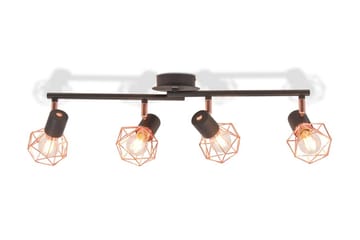 Taklampe med 4 spotlys E14 svart og kobber - Svart/Kobber - Belysning - Lyspærer & lyskilder - Spotlights & downlights - Spotlight skinne