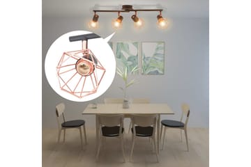 Taklampe med 4 spotlys E14 svart og kobber - Svart/Kobber - Belysning - Lyspærer & lyskilder - Spotlights & downlights - Spotlight skinne