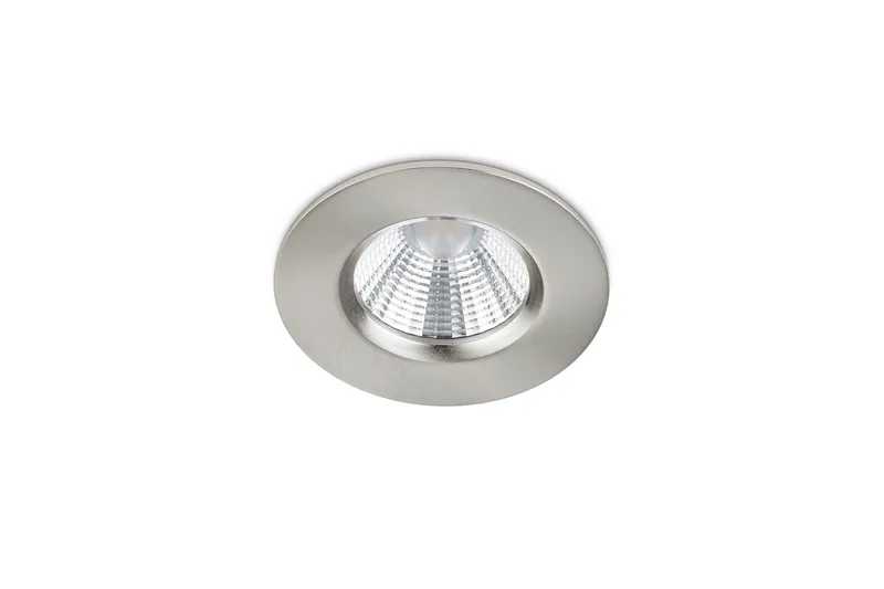 Zagros LED Recessed spot IP6 børstet stål rund, TRIO