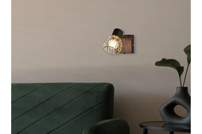 Trio Lighting Ardon spotlight 1L E14 matt svart/polert messing - Belysning - Lyspærer & lyskilder - Spotlights & downlights