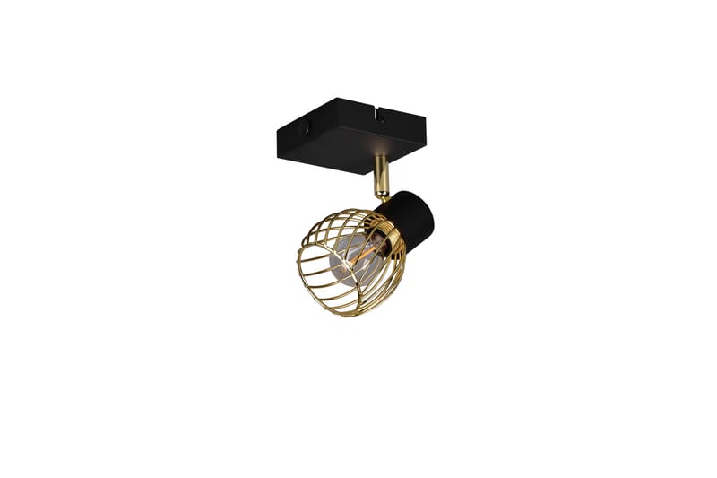 Trio Lighting Ardon spotlight 1L E14 matt svart/polert messing - Belysning - Lyspærer & lyskilder - Spotlights & downlights