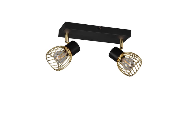 Trio Lighting Ardon Spotlight 2L E14 matt svart/ polert messing - Belysning - Lyspærer & lyskilder - Spotlights & downlights