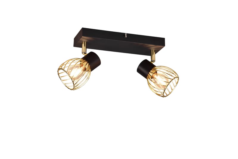 Trio Lighting Ardon Spotlight 2L E14 matt svart/ polert messing - Belysning - Lyspærer & lyskilder - Spotlights & downlights