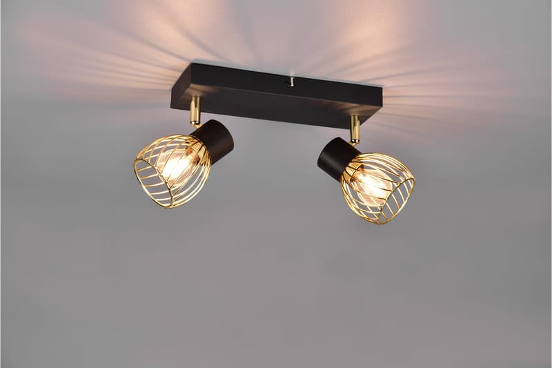Trio Lighting Ardon Spotlight 2L E14 matt svart/ polert messing - Belysning - Lyspærer & lyskilder - Spotlights & downlights