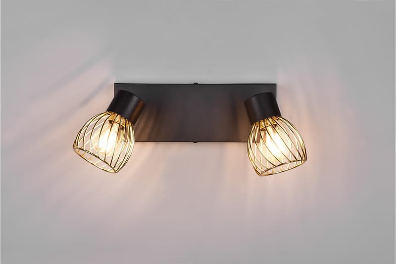 Trio Lighting Ardon Spotlight 2L E14 matt svart/ polert messing - Belysning - Lyspærer & lyskilder - Spotlights & downlights