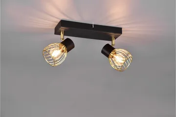Trio Lighting Ardon Spotlight 2L E14 matt svart/ polert messing - Belysning - Lyspærer & lyskilder - Spotlights & downlights